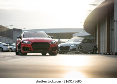 Wroclaw, Poland - October 3, 2020: Audi Sports Cars Parked In The City Mall