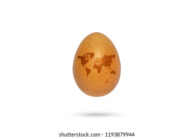 wrold map on egg , Mock up template for display or montage of product.