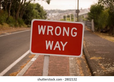 Wrong Way Sign