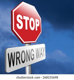 Wrong Way Stop Take Uturn Making Stock Photo 268155698 | Shutterstock