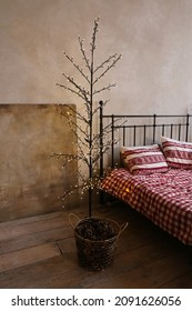 Wrought Iron Bed With Christmas Bedding