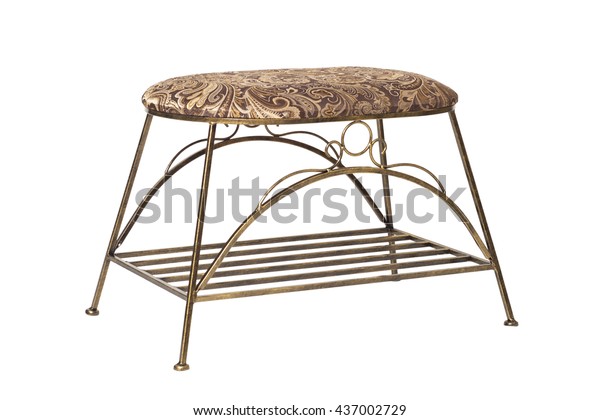 Wrought Iron Bench Soft Textile Seat Stock Photo Edit Now 437002729