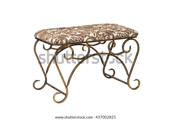 Wrought Iron Bench Soft Textile Seat Stock Photo Edit Now 437002825