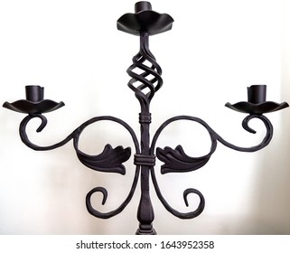 Wrought Iron Black Candelabra Close Up