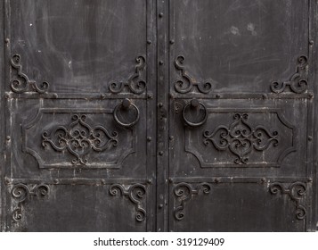 Wrought Iron Doors. With Circular Handle