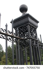 Wrought Iron Fence With Scroll Work