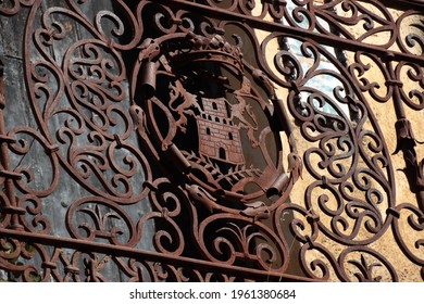 Wrought Iron Railing With Dragon Figures