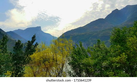 Wu Gorge Of The Yangtze River Behind Trees