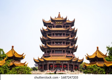 Wuhan / China - April 26 2013: Yellow Crane Tower (Huanghe Lou) a traditional Chinese tower located in Wuhan