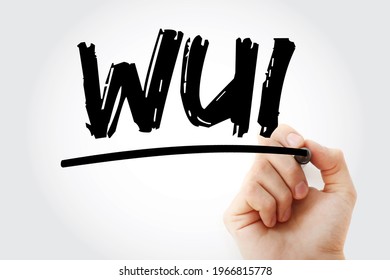 WUI Web Based User Interface - Allows The User To Interact With Content Or Software Running On A Remote Server Through A Web Browser, Acronym Text With Marker