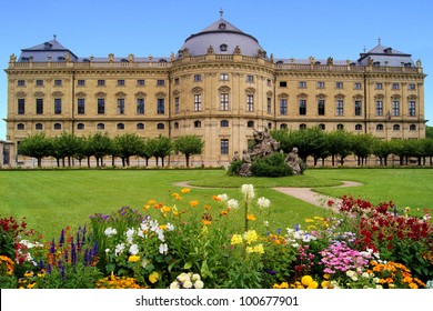 Wurzburg Residenz And Colorful Gardens, Germany