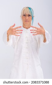 Wushu master in studio session
