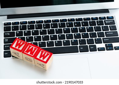 WWW Spelling With Wooden Blocks.