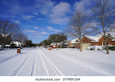 Wylie, Texas, USA: Feb 15, 2021: Winter Storm That Caused Rolling Power Outages Across Texas.  