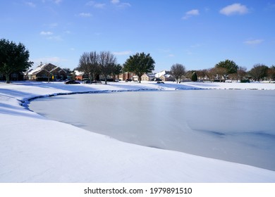 Wylie, Texas, USA: Feb 15, 2021: Winter Storm That Caused Rolling Power Outages Across Texas.  