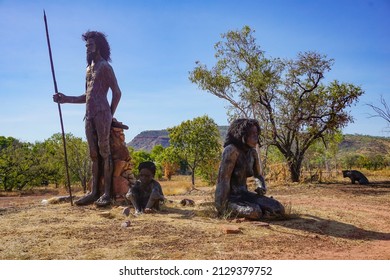 Wyndham, Western Australia, Australia. 07-14-2021.Aboriginal Dreamtime Statues.