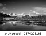 Wyoming, Grand Teton National Park. Teton Range and Mount Moran with Snake River at Oxbow Bend