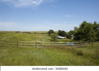 Wyoming Landscape On Ranch.