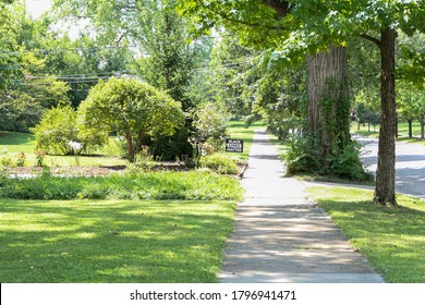 Wyoming, Ohio/ USA - August, 15, 2020:  A Family Has A Black Lives Matter Yard Sign On A Quiet Tree Lined Street In A Desirable Suburban Neighborhood.