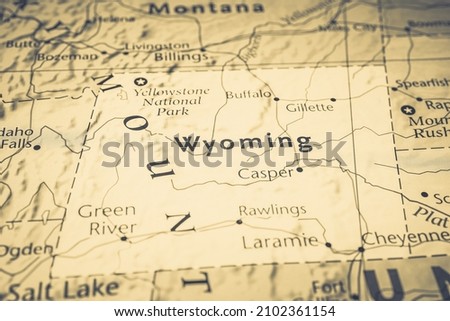 Wyoming on the USA map