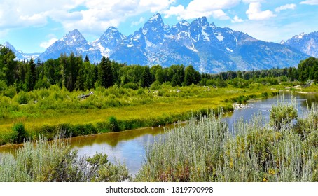 Wyoming Summer Landscape - Grand Teton Mountains