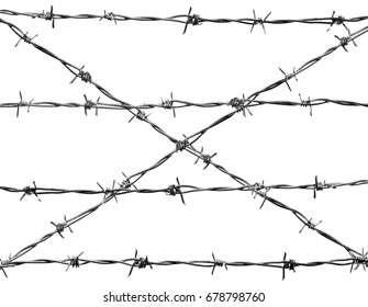 X Crossed New Barbed Wire Isolated Stock Photo 678798760 | Shutterstock