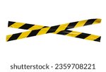 X shape barricade tape on white background with clipping path