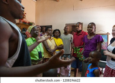 Xai Xai, Mozambique, April, 2014: A Series Of Images From Mozambique Pentecostal Church Gathering And Service