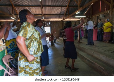 Xai Xai, Mozambique, April, 2014: A Series Of Images From Mozambique Pentecostal Church Gathering And Service