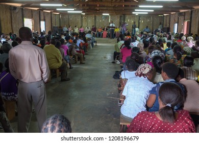 Xai Xai, Mozambique, April, 2014: A Series Of Images From Mozambique Pentecostal Church Gathering And Service