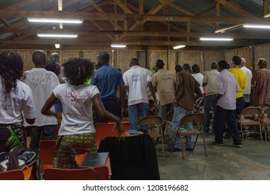 Xai Xai, Mozambique, April, 2014: A Series Of Images From Mozambique Pentecostal Church Gathering And Service