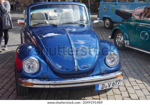 Xanten,Germany,September 29,2021: Volkswagen Beetle
Type 1 convertible bug parked in Old timer car meeting,n parts of
the English-speaking world the
Bug