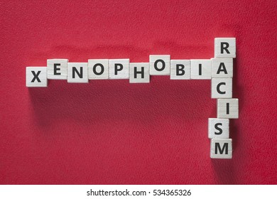 Xenophobia Hatred Racism Words Written Blocks Stock Photo 531750850 ...