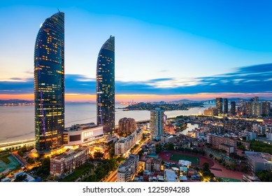 Xiamen Siming District Urban Architecture Night Scenery