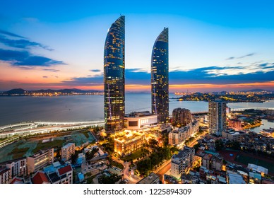 Xiamen Siming District Urban Architecture Night Scenery