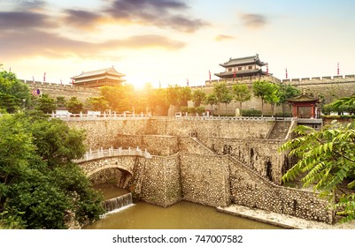 Xi'an Ancient City Wall And Moat, China Shaanxi.