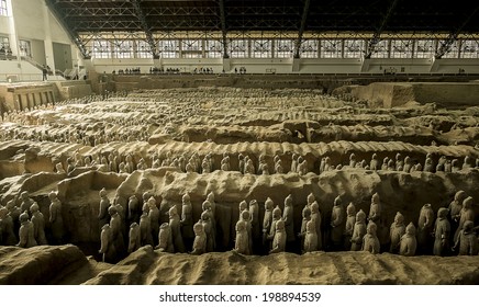 Xi'an, China : 24 Mar 2014 Terracotta Army is a collection of terracotta sculptures depicting the armies of Qin Shi Huang, the first Emperor of China. 210-209 BC 