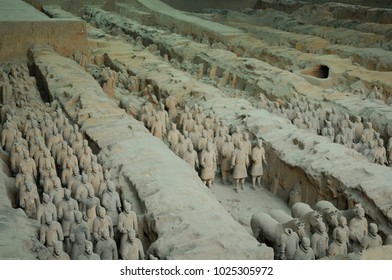 Xi'an, China, June 29, 2007, Terra Cotta Warriors, Pit #1, Emperor Qin Shi Huangdi, 247-208 BC