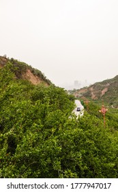 Xi'an, China, May 1, 2014: Lishan Scenery In Haze Days In Lintong District, Xi'an, Shaanxi Province