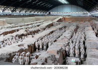 XIAN, CHINA-- OCTOBER 14, 2013: Qin Dynasty Terracotta Army, Xian (Sian), China