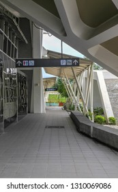 Xincheng,taiwan-October 16,2018:Xincheng Taroko Train Station Is New Station Before Rainy Day.