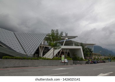 Xincheng,taiwan-October 16,2018:Xincheng Taroko Train Station Is New Station Before Rainy Day.