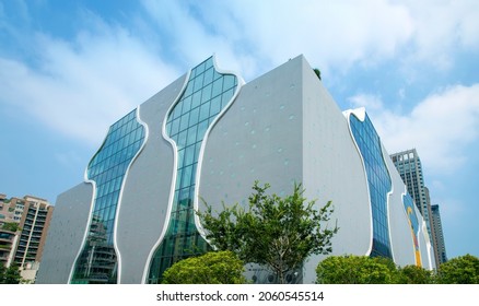 Xitun District, Taichung City, Taiwan-October 10, 2021: National Taichung Theater is a large public exhibition space designed by Japanese architect Toyo Ito (いとう とよお). 