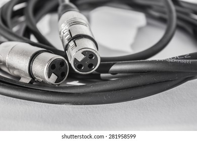 XLR cables and connections details. Poster background.