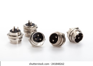XLR with male and female plug. white background