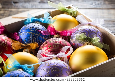 Xmas decorations in box