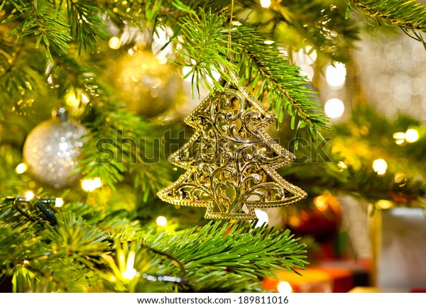 Xmas Ornament Real Christmas Tree Bright Stock Photo Edit Now