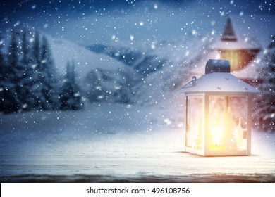 xmas time and lamp of light with night time 