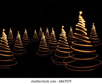 xmas tree (lights) on the black background - Shutterstock ID 6867079