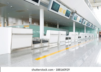 X-ray Machine At The Airport Check-in Counter 